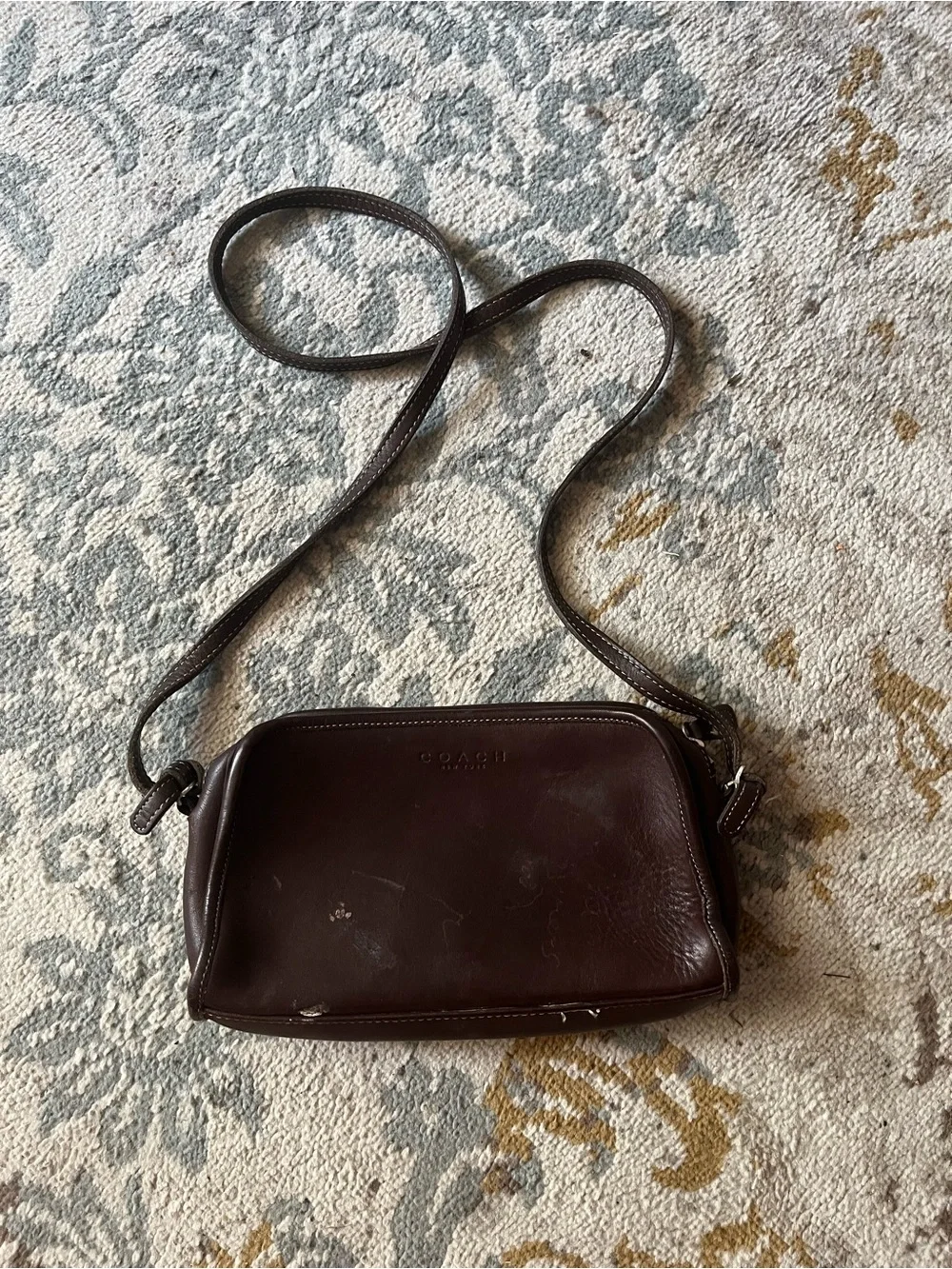 Coach Dark Brown Pebbled Leather Crossbody Bag